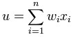 weighted sum of all the inputs to the neuron